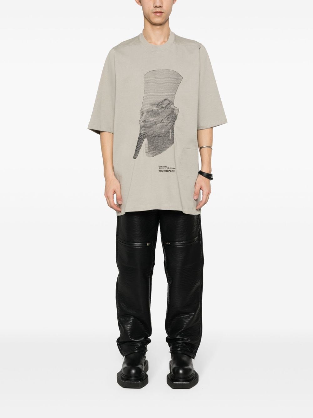 Rick Owens Ron Jumbo cotton T-shirt - Beige