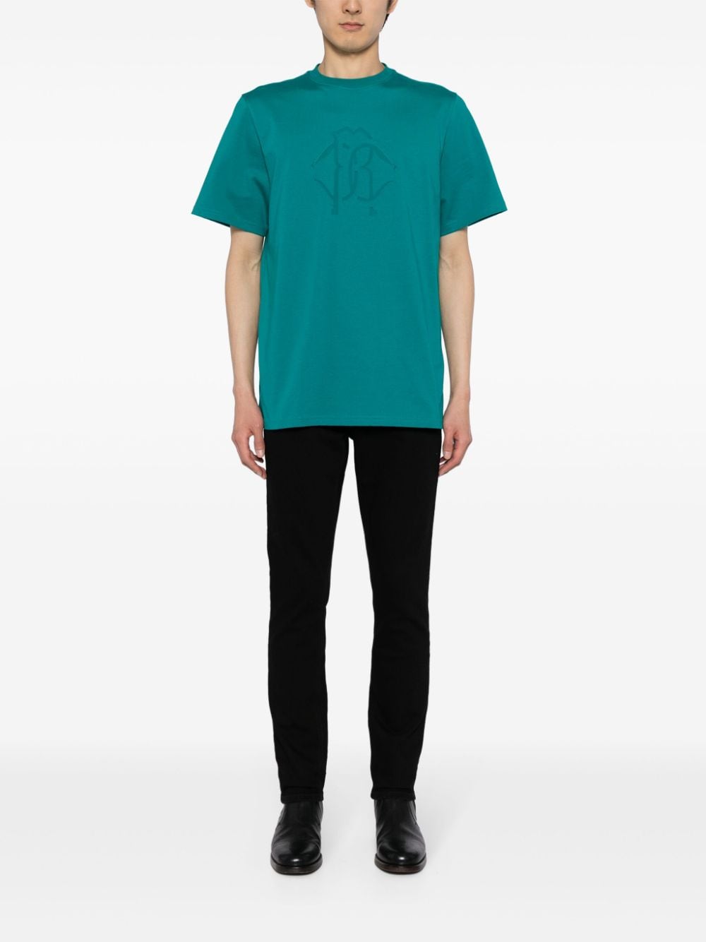 Roberto Cavalli logo-print cotton T-shirt - Groen