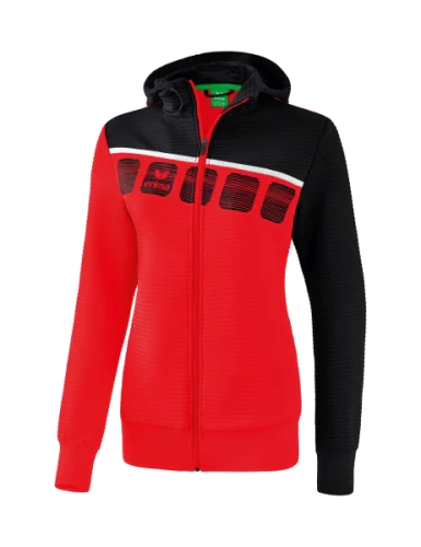 erima 5-C Trainingsjacke mit Kapuze Damen red/black/white