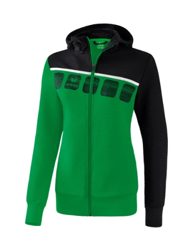 erima 5-C Trainingsjacke mit Kapuze Damen smaragd/black/white