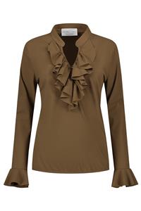 Helena Hart 7257 blouse ruche mocca