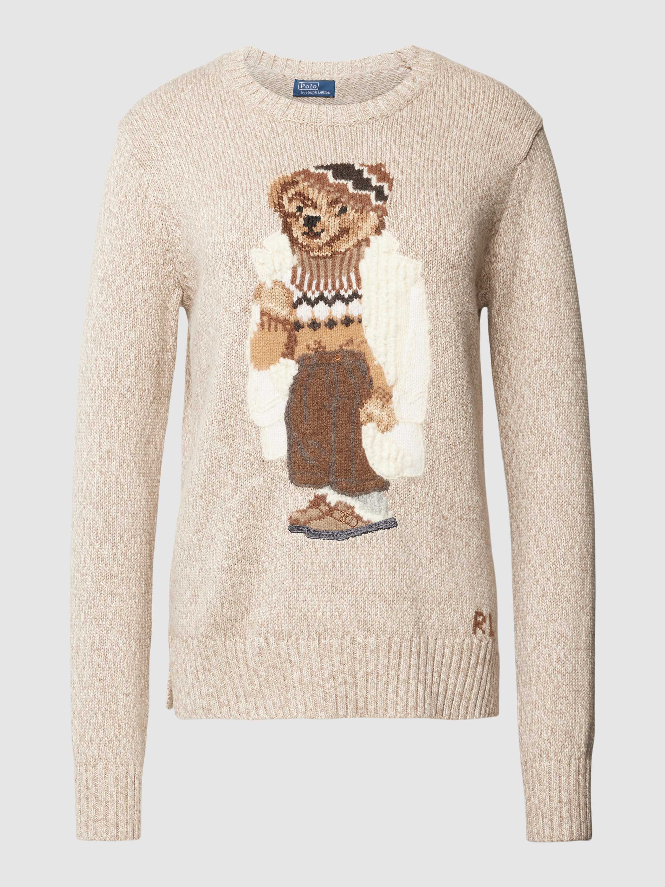 Polo Ralph Lauren Gebreide pullover met motiefstitching, model 'BEAR'