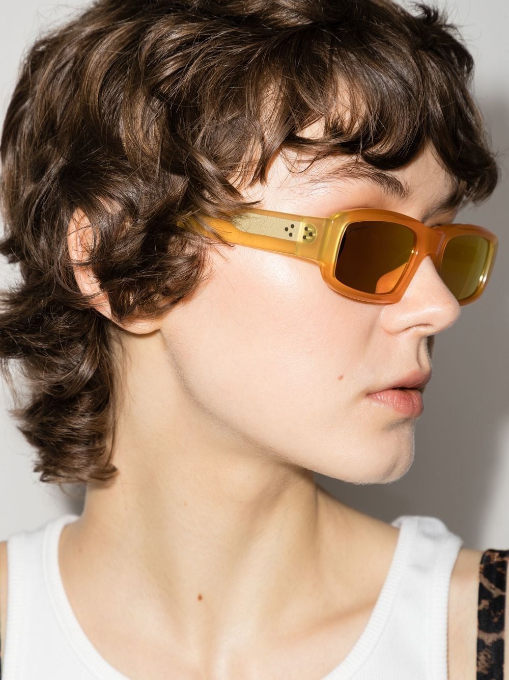 Jacquemus Les Lunettes 97 zonnebril met rechthoekig montuur - Oranje