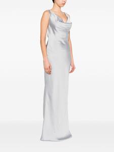 Norma Kamali cowl-neck satin gown - Zilver