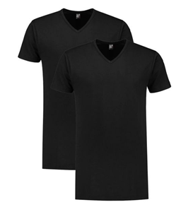 Alan Red T-shirt Vermont Black 2Pack V-Hals Extraang + 5cm  