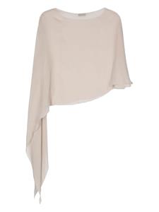 Antonelli asymmetric silk blouse - Beige