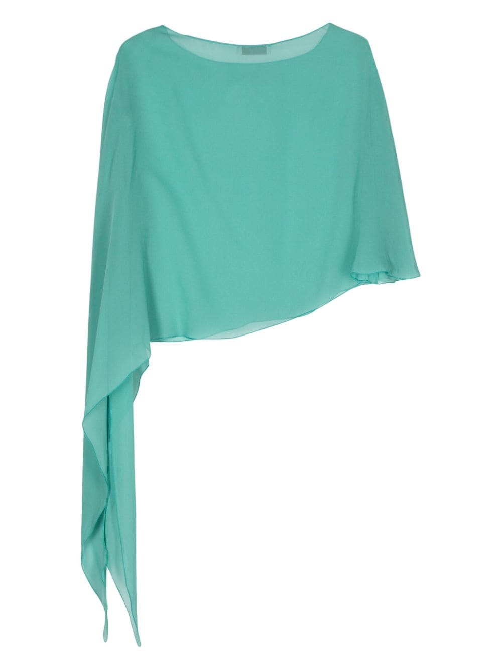 Antonelli asymmetric silk blouse - Blauw