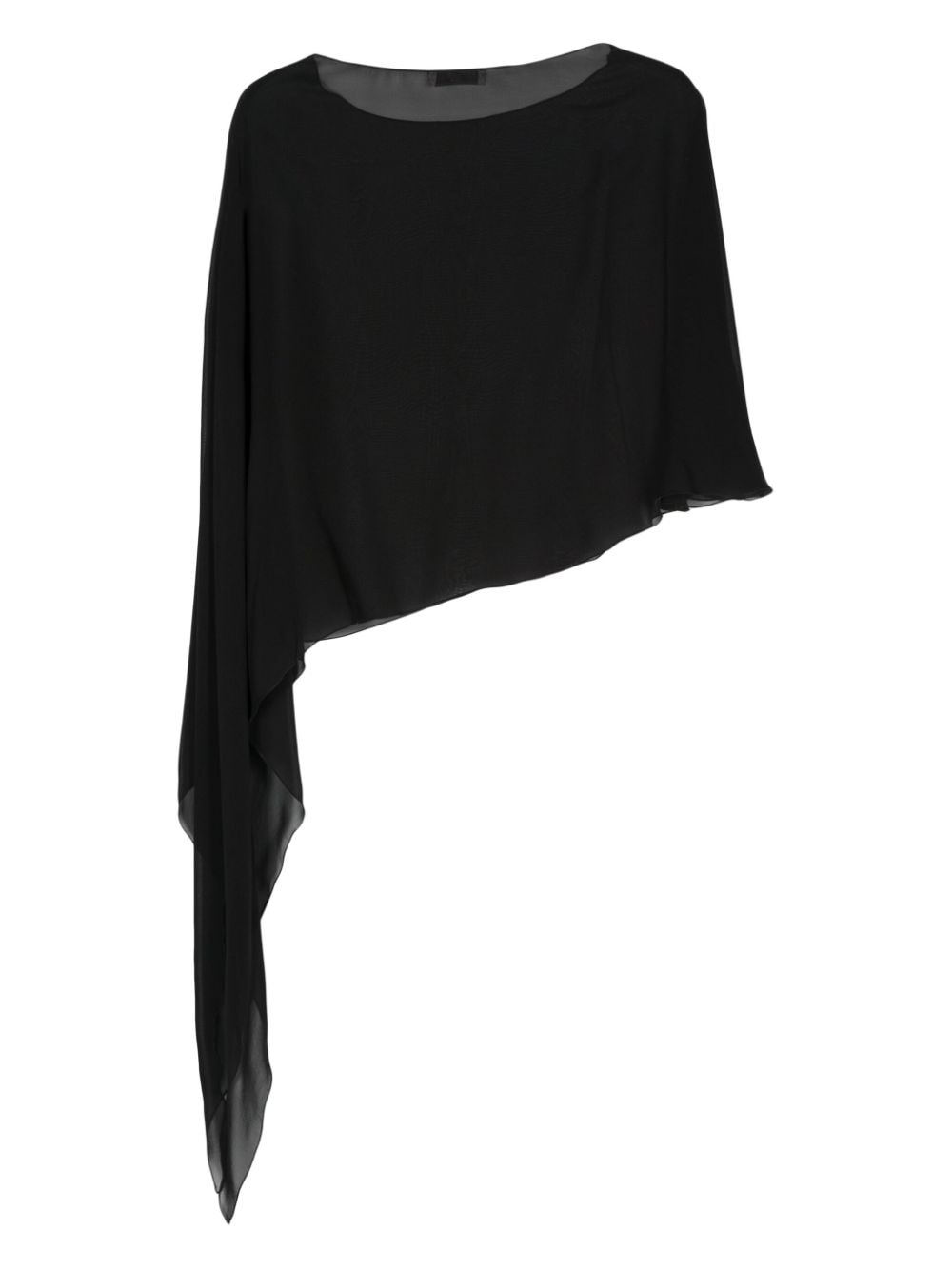 Antonelli asymmetric silk blouse - Zwart