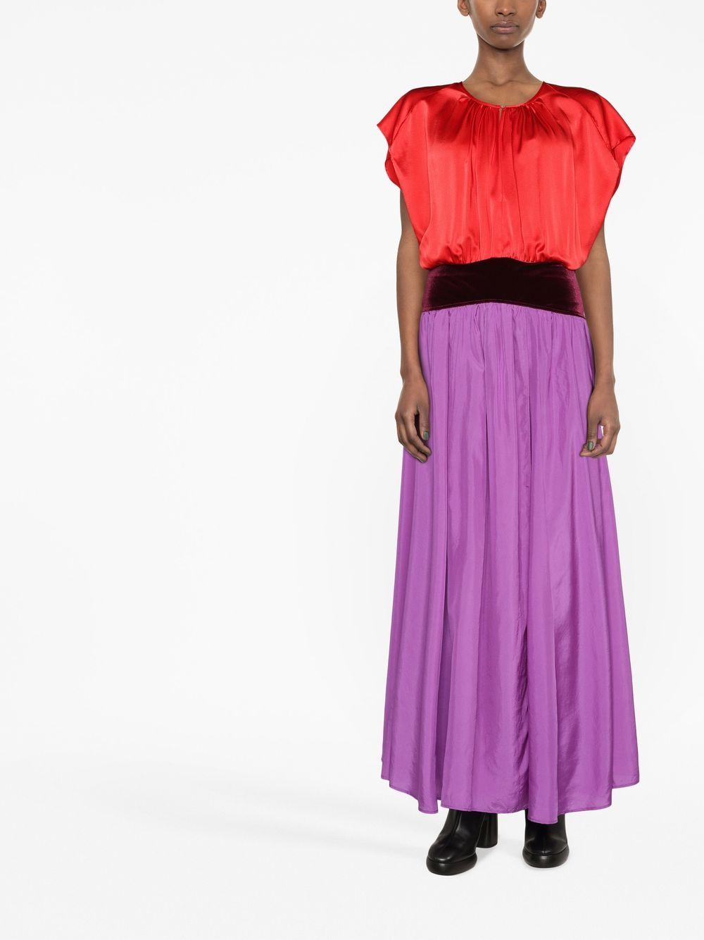 Forte Forte Maxi-jurk met colourblocking - Paars