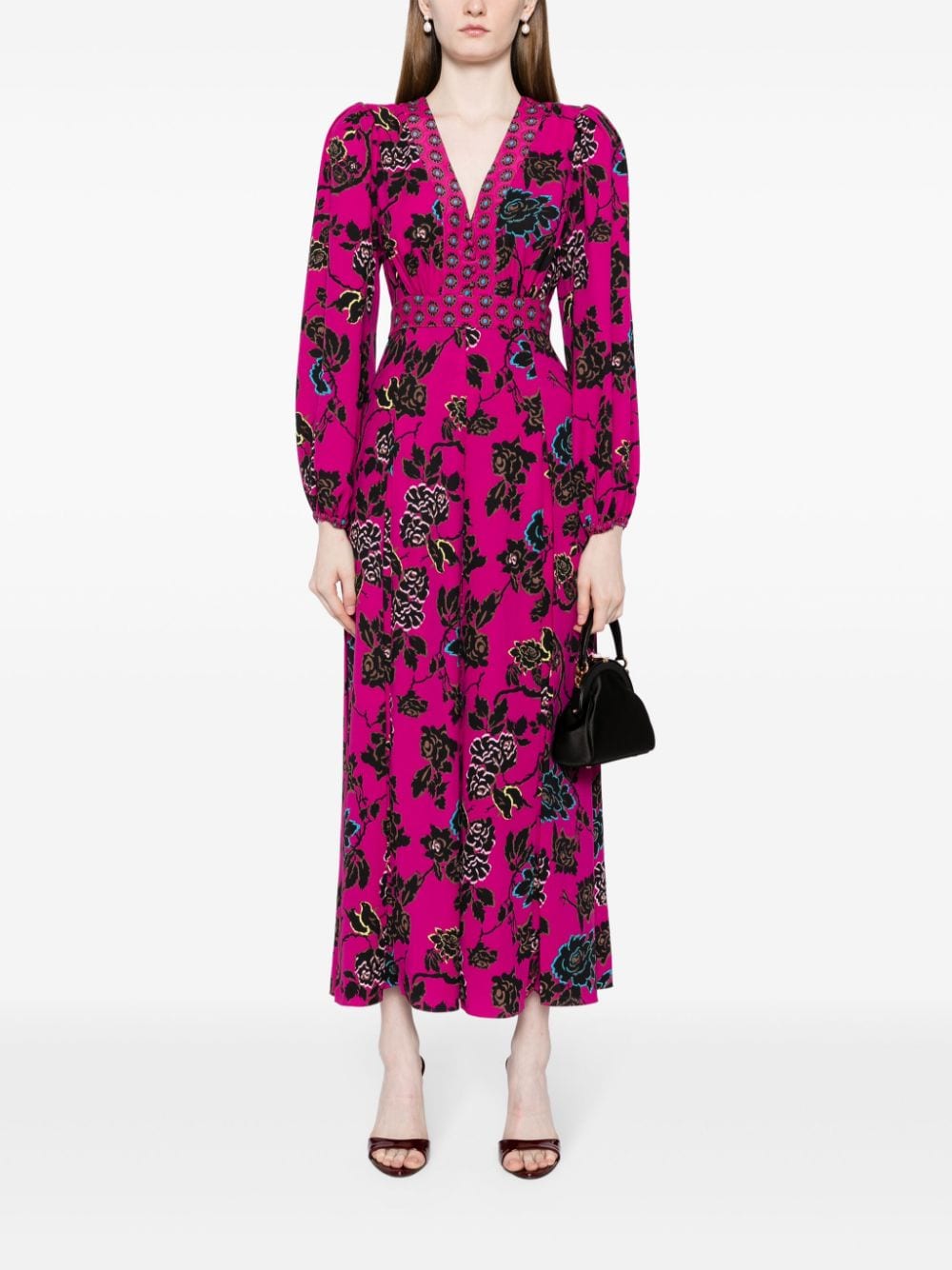 DVF Diane von Furstenberg Anjiali maxi-jurk met bloemenprint - Roze