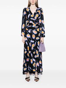 DVF Diane von Furstenberg Maxi-jurk met bloemenprint - Zwart
