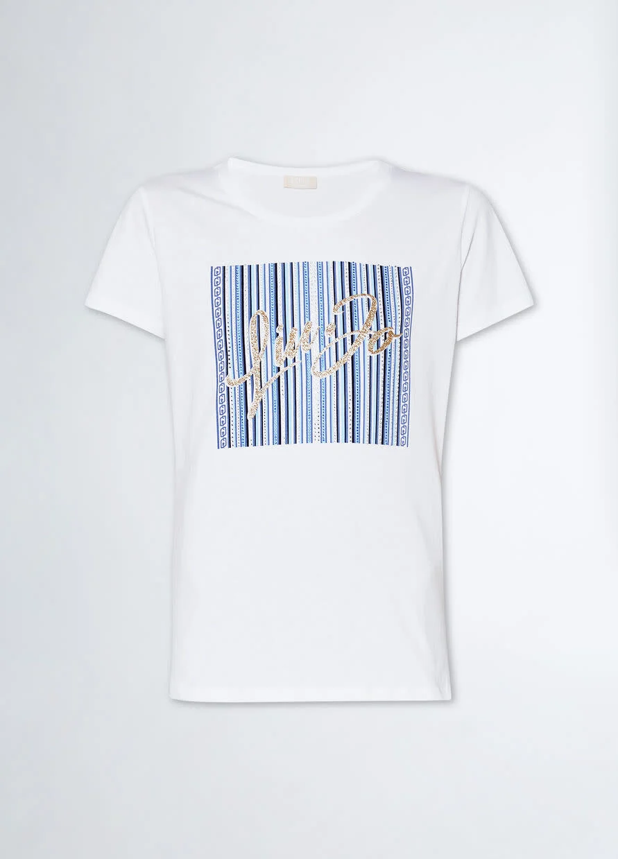 Liu Jo T-shirt stripe blue gold