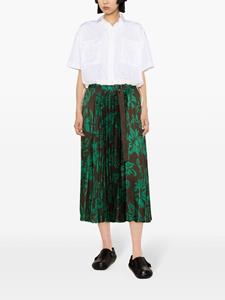 Sacai Thomas Mason cropped blouse - Wit