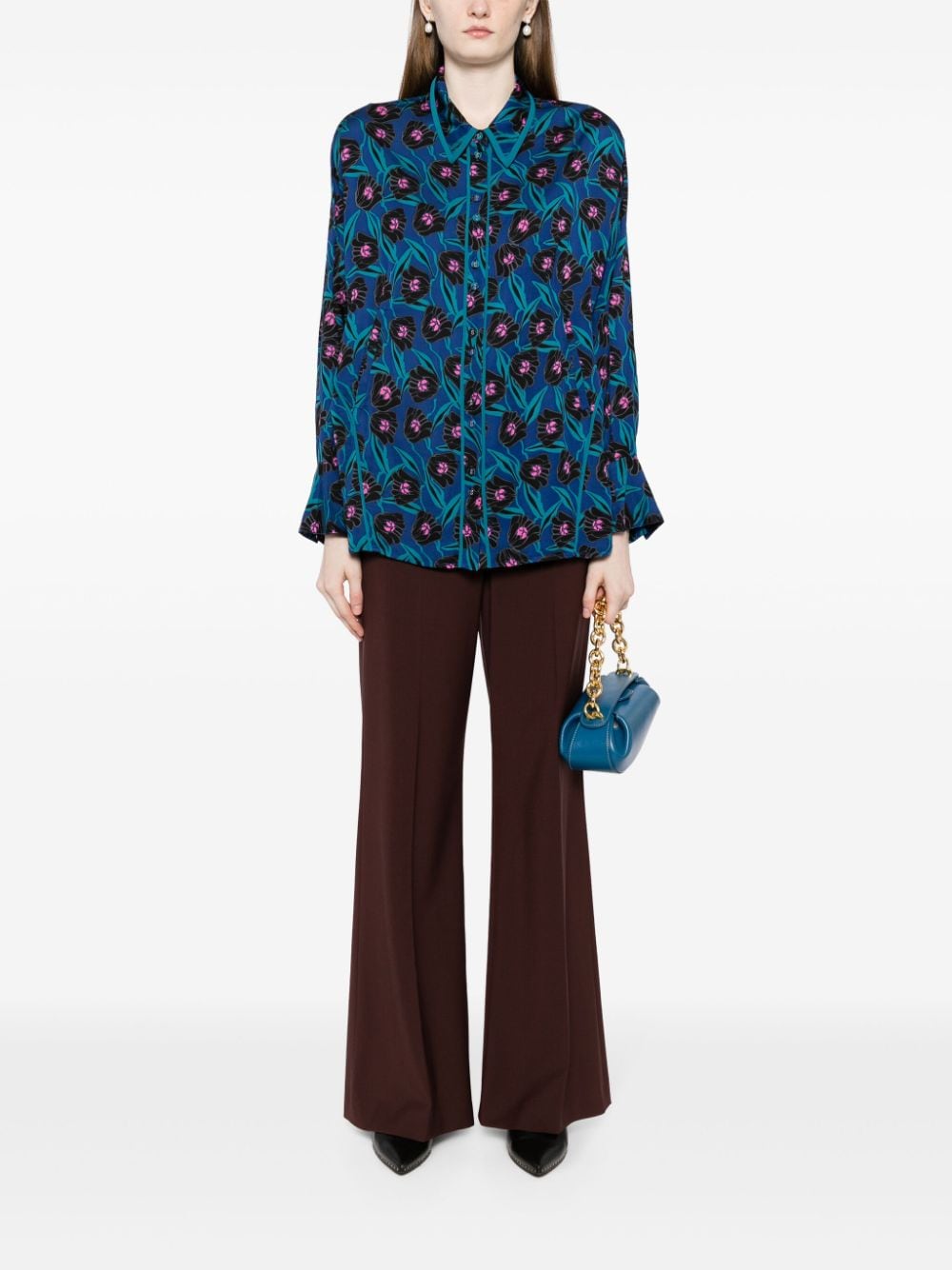 DVF Diane von Furstenberg Alona blouse met bloemenprint - Blauw