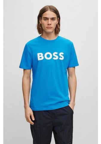 BOSS ORANGE Kurzarmshirt Thinking 1 (1-tlg) mit Logoschriftzug-Frontprint