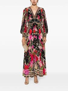 Camilla Zijden maxi-jurk met bloemenprint - Veelkleurig