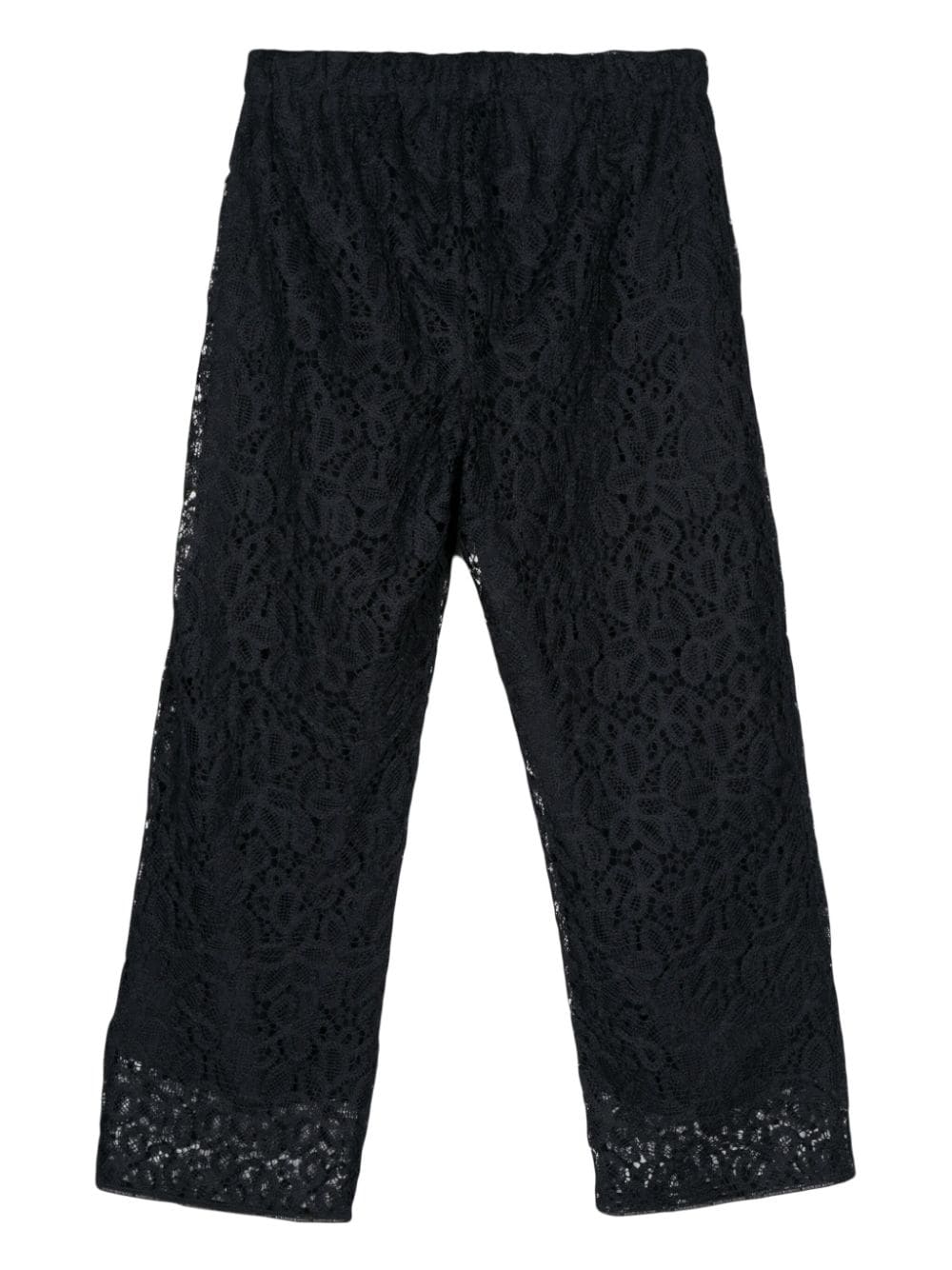 Marina Rinaldi guipure-lace high-waisted trousers - Zwart