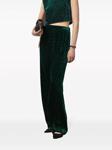 Gucci GG wide-leg velvet trousers - Groen