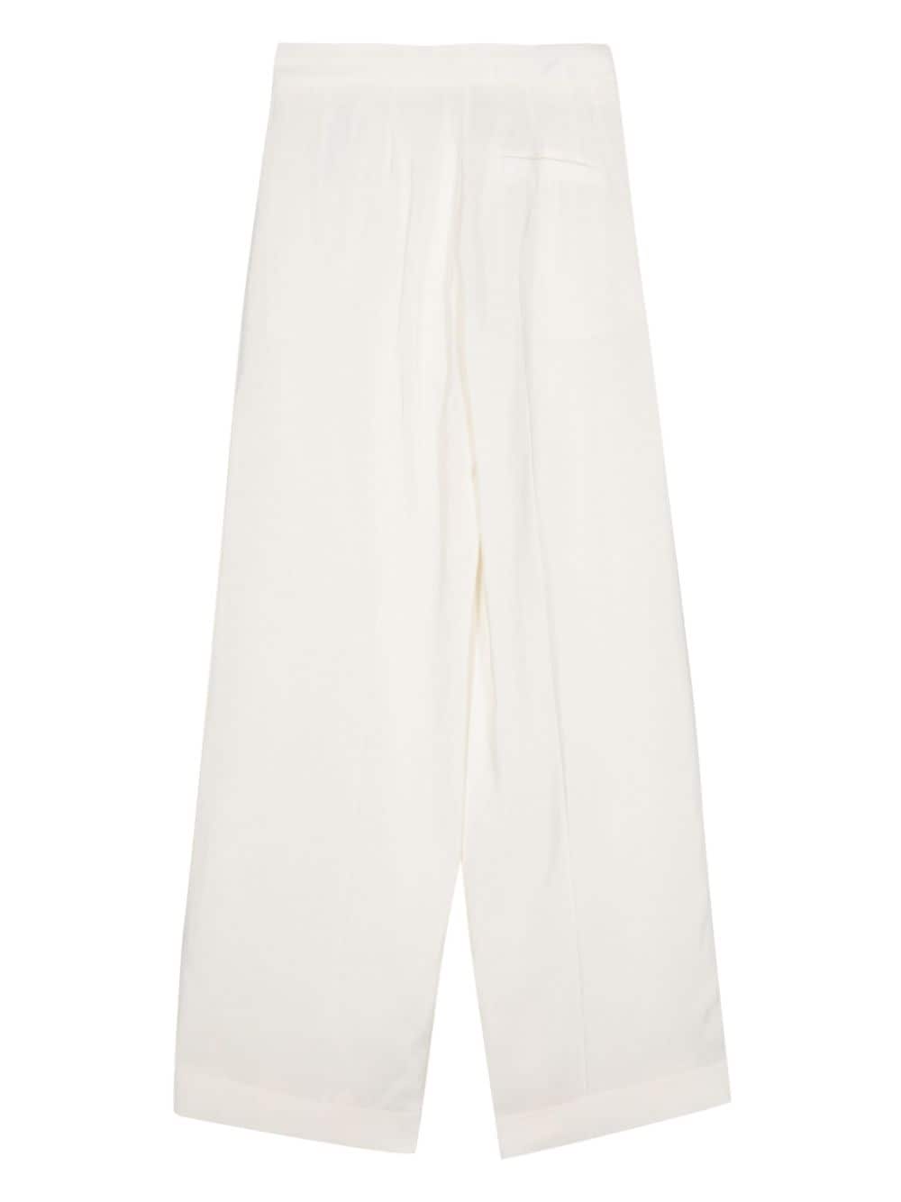 Semicouture high-waist wide-leg trousers - Wit