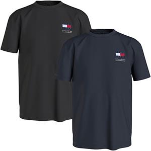 TOMMY JEANS T-shirt TJM SLIM 2PACK S/S FLAG DNA TEE met grote logoprint op borsthoogte (set, 2 stuks)