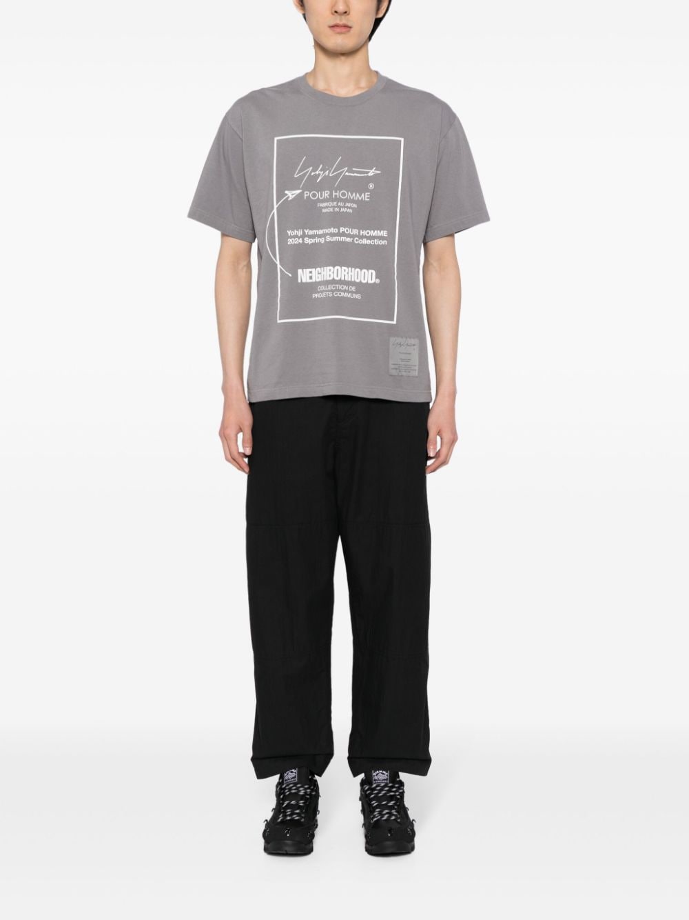 Yohji Yamamoto x NEIGHBORHOOD logo-print cotton T-shirt - Grijs