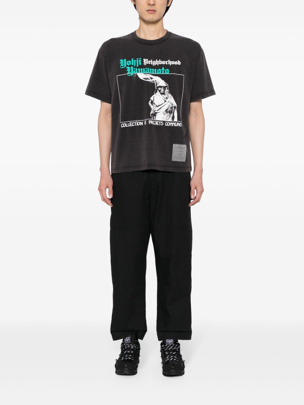 Yohji Yamamoto x NEIGHBORHOOD graphic-print cotton T-shirt - Grijs