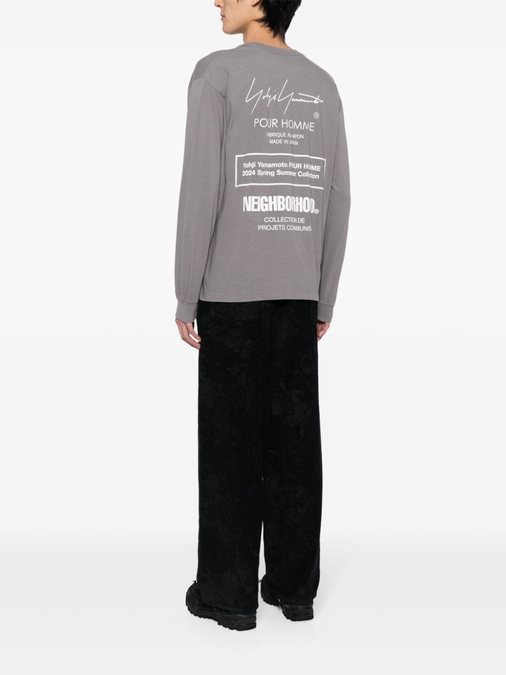 Yohji Yamamoto x NEIGHBORHOOD logo-print cotton T-shirt - Grijs