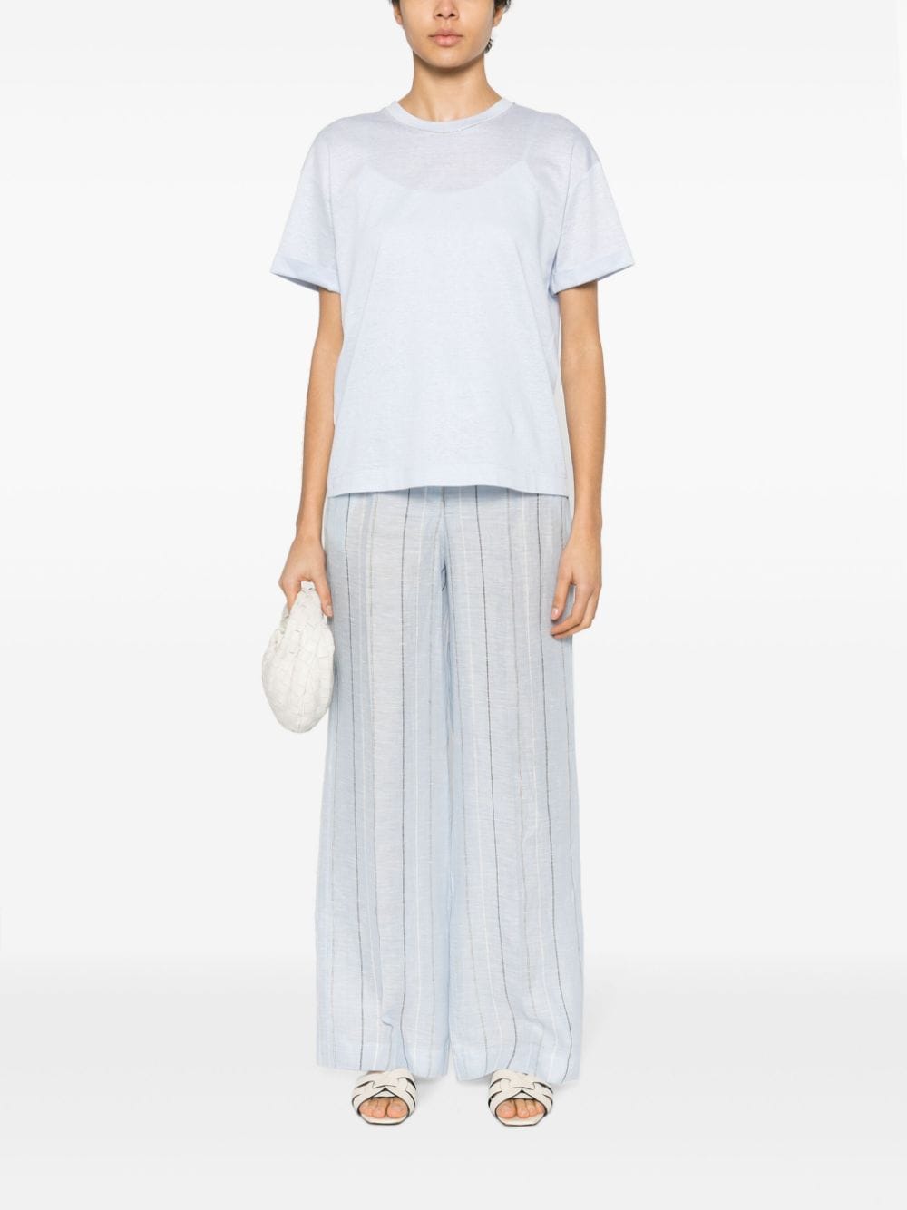 Peserico striped linen trousers - Blauw