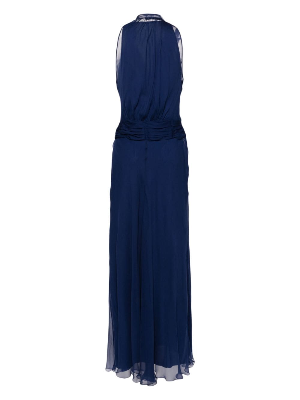 Alberta Ferretti appliqué-detail silk maxi dress - Blauw