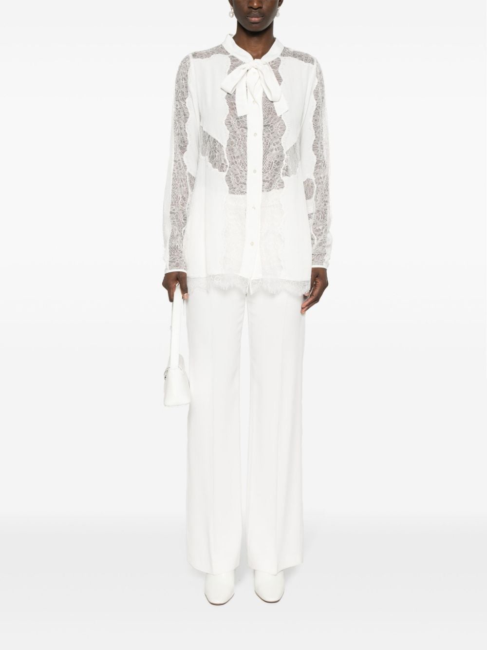 P.A.R.O.S.H. semi-sheer lace shirt - Wit