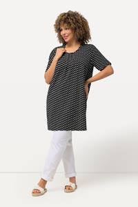 Ulla Popken Rundhalsshirt T-Shirt gemustert A-Linie Rundhals Halbarm