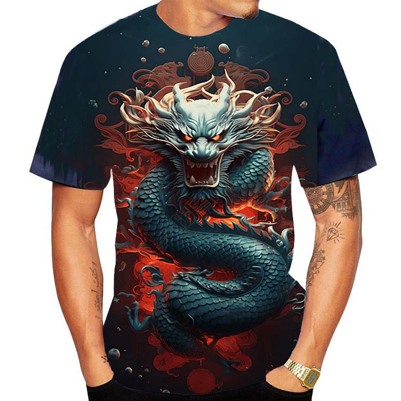 HerSight Dragon Animal 3D Print T-shirt Lente Zomer Tee Vrouwen Mannen Kleding Plus Size O Hals Korte Mouw Losse Tops ademende Koppels Shirts