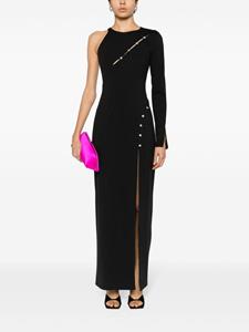 Chiara Ferragni rhinestone-embellished asymmetric dress - Zwart