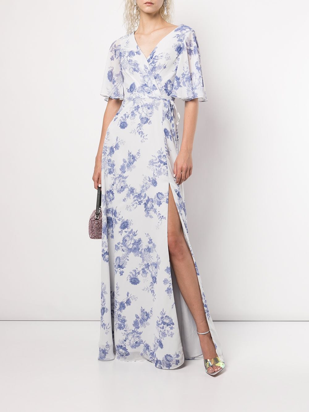 Marchesa Notte Bridesmaids Maxi-jurk met bloemenprint - Blauw