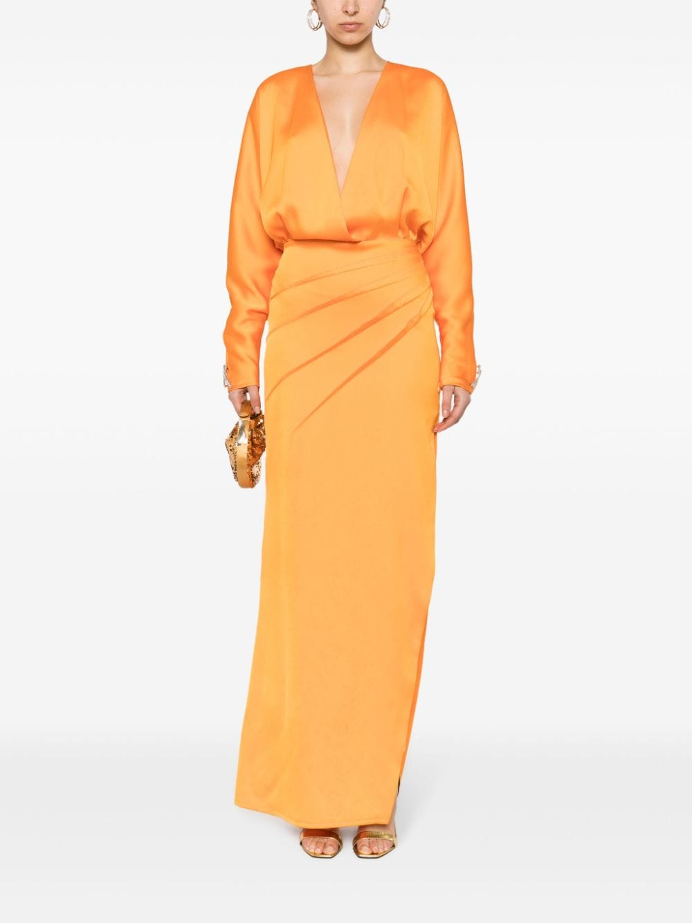 Genny Maxi-jurk met logoplakkaat - Oranje