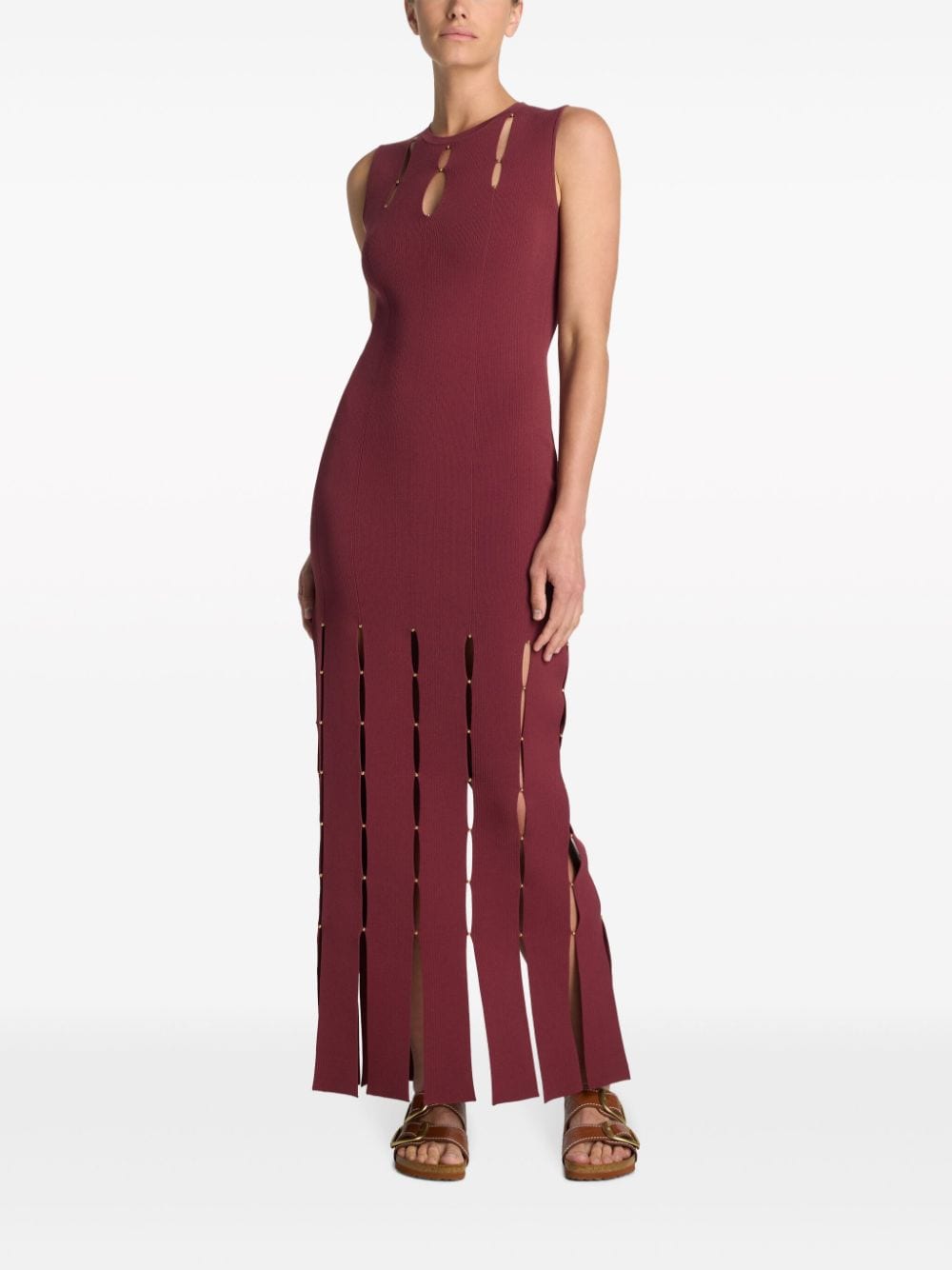 St. John bead-embellished knitted gown - Rood