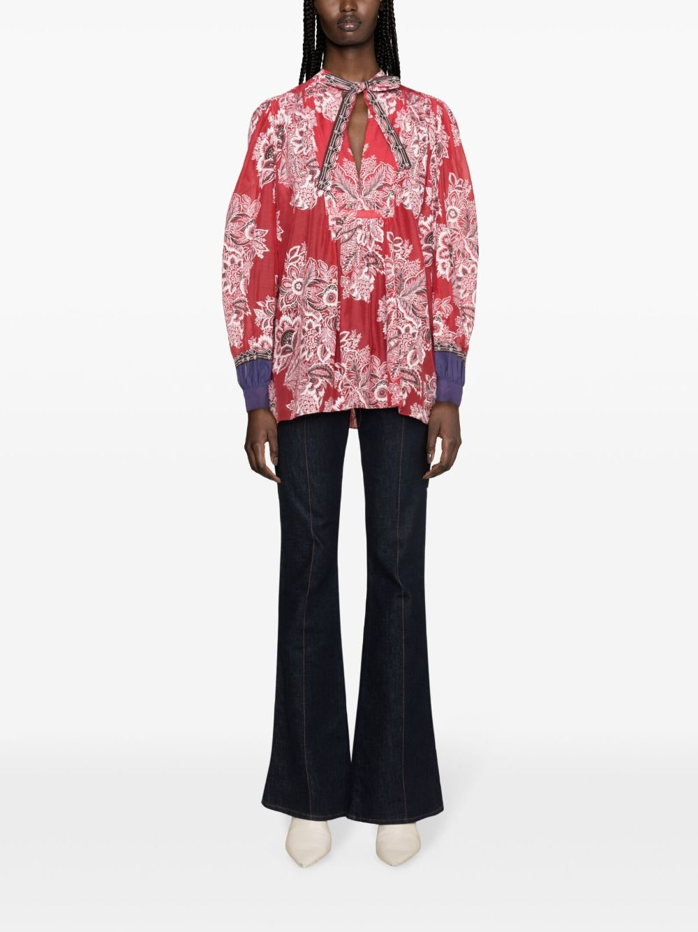 ETRO floral-print blouse - Rood