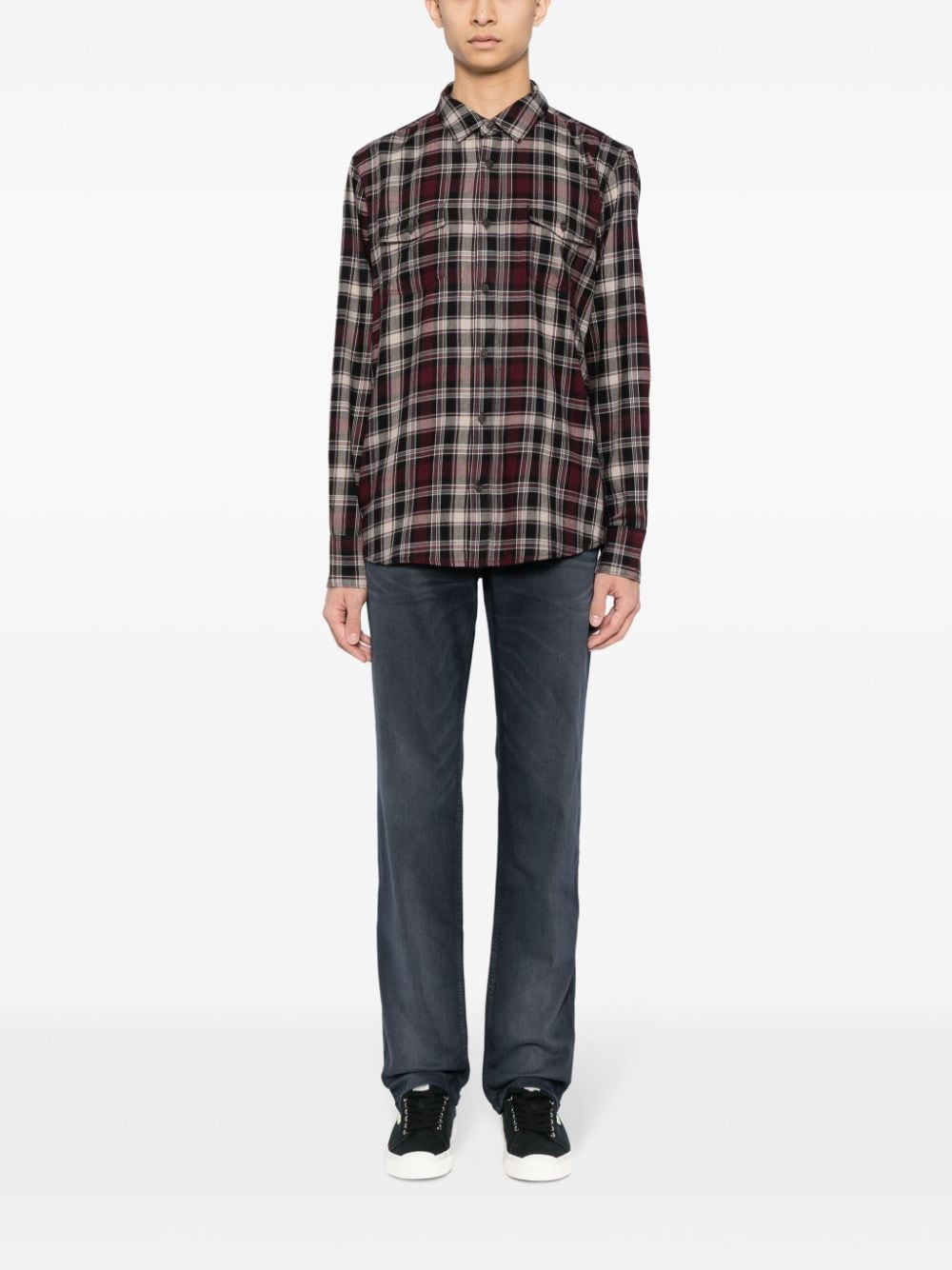 PAIGE Everett plaid-check flannel shirt - Paars