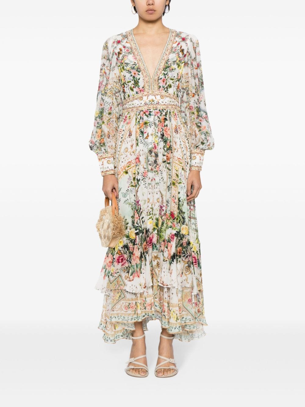 Camilla floral-print silk maxi dress - Veelkleurig