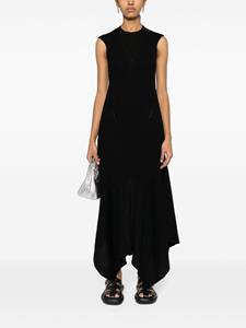 AMI Paris Ribgebreide jurk van merinowol - Zwart