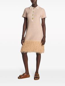 St. John lurex-knit polo dress - Beige