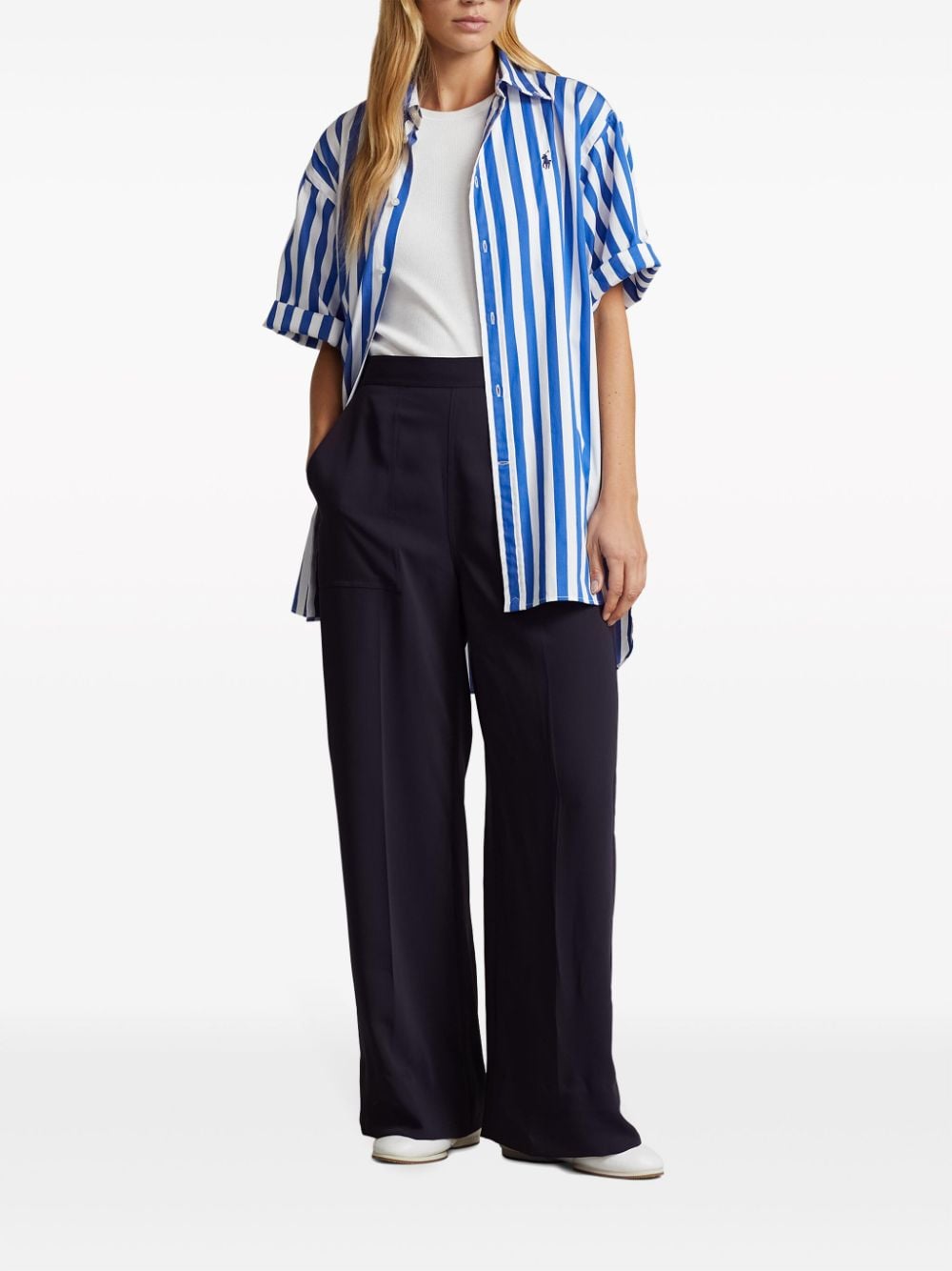 Polo Ralph Lauren logo-print striped shirt - Wit
