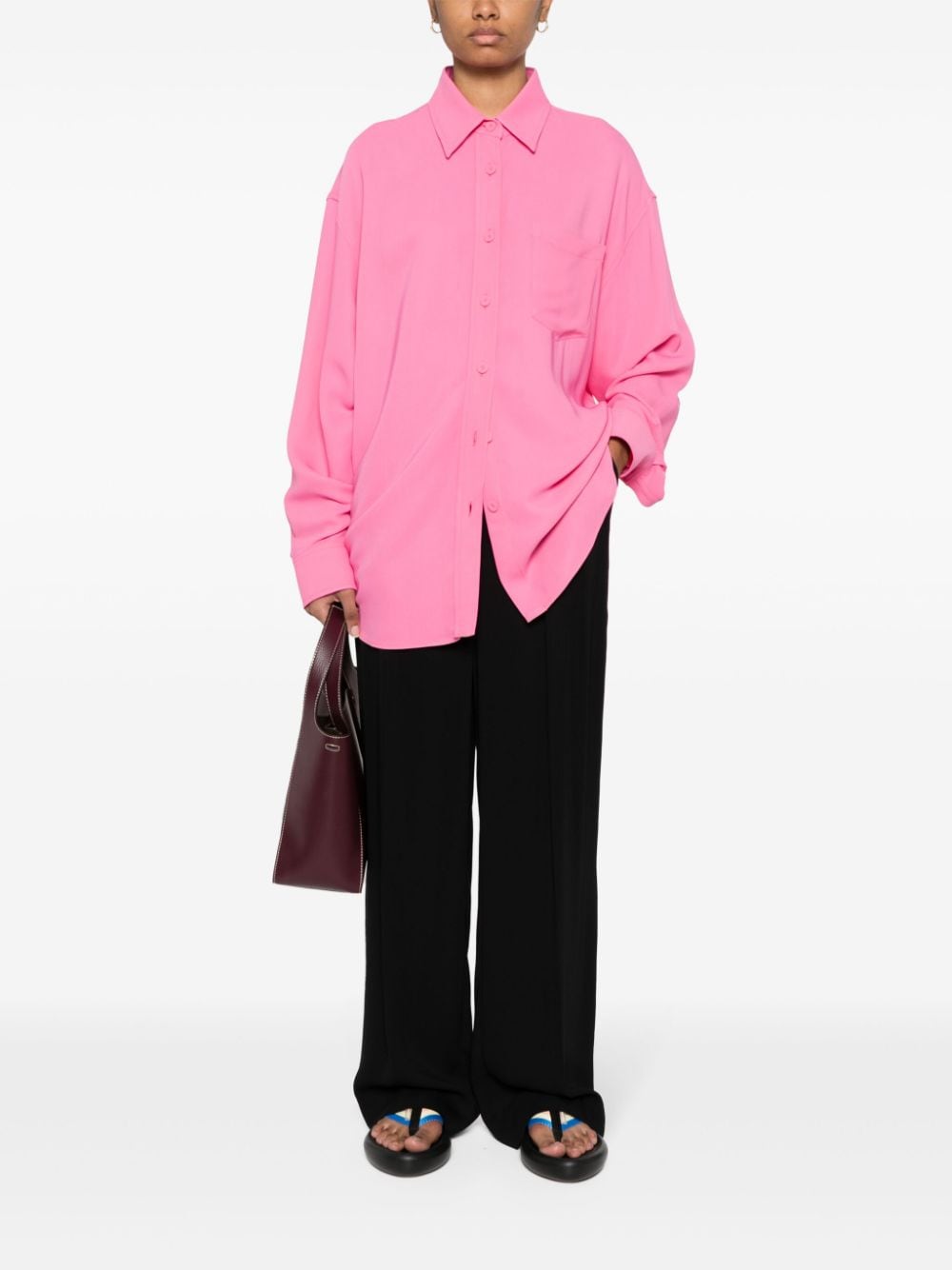 Stella McCartney T-shirt met verlaagde schouders - Roze