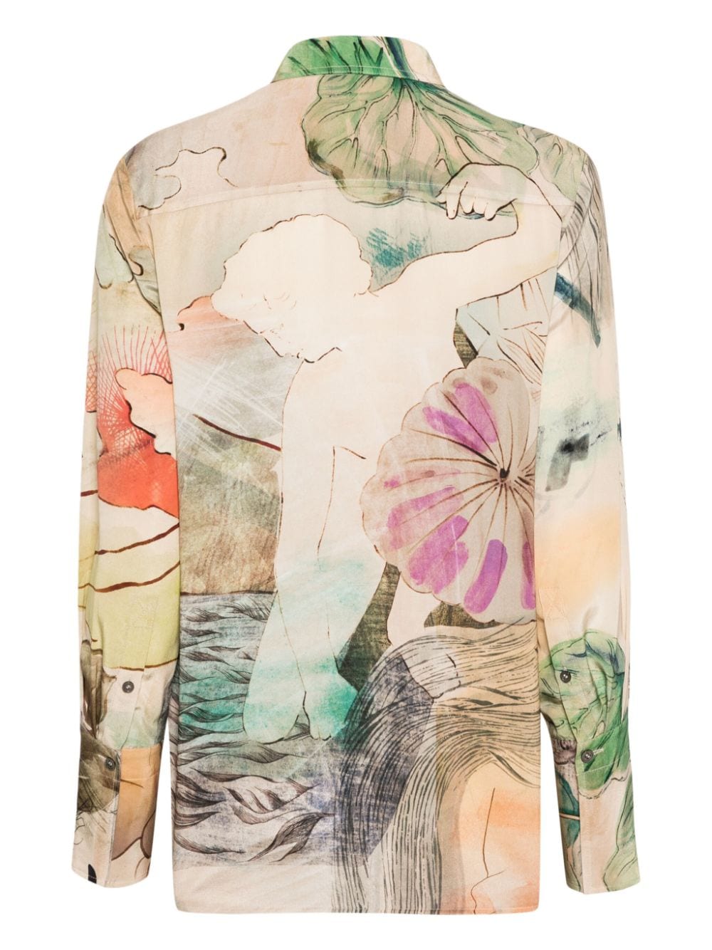 Paul Smith watercolour-print silk shirt - Beige