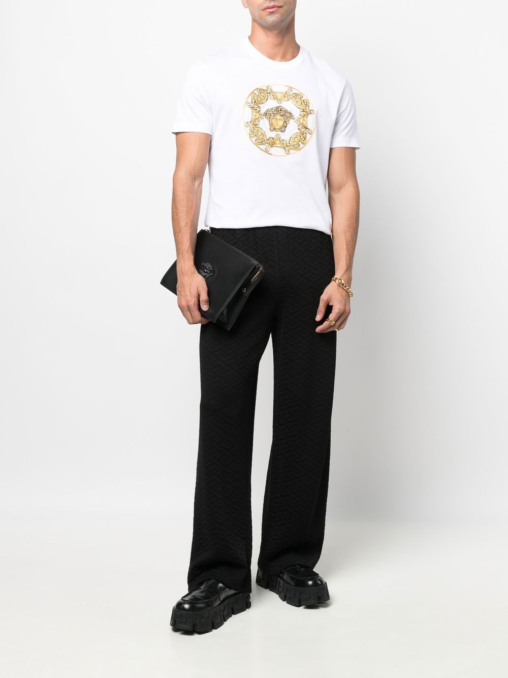 Versace T-shirt met Medusa patroon - Wit