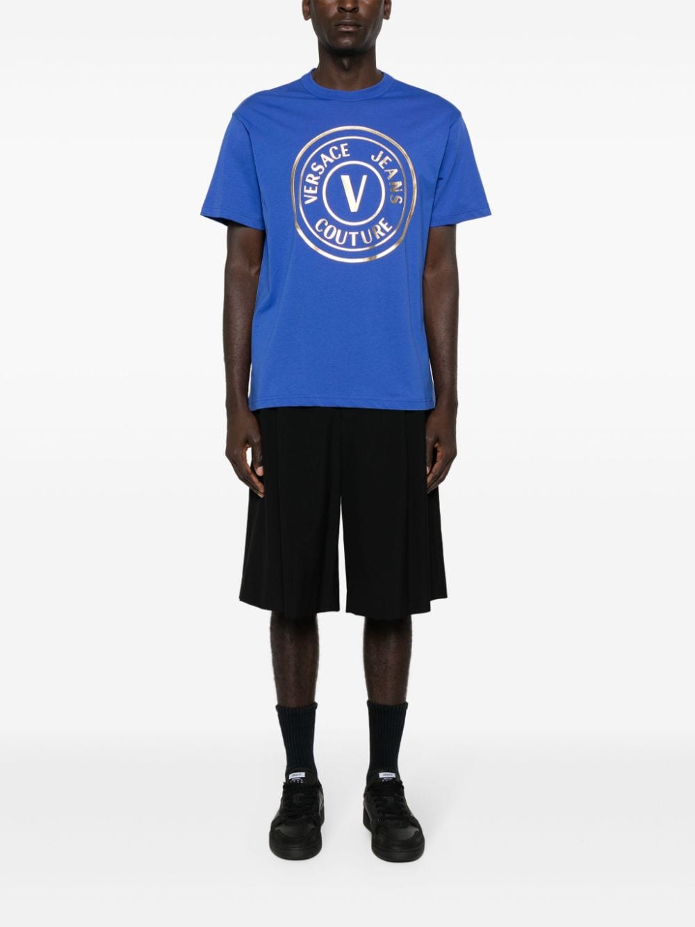 Versace Jeans Couture T-shirt met logo - Blauw