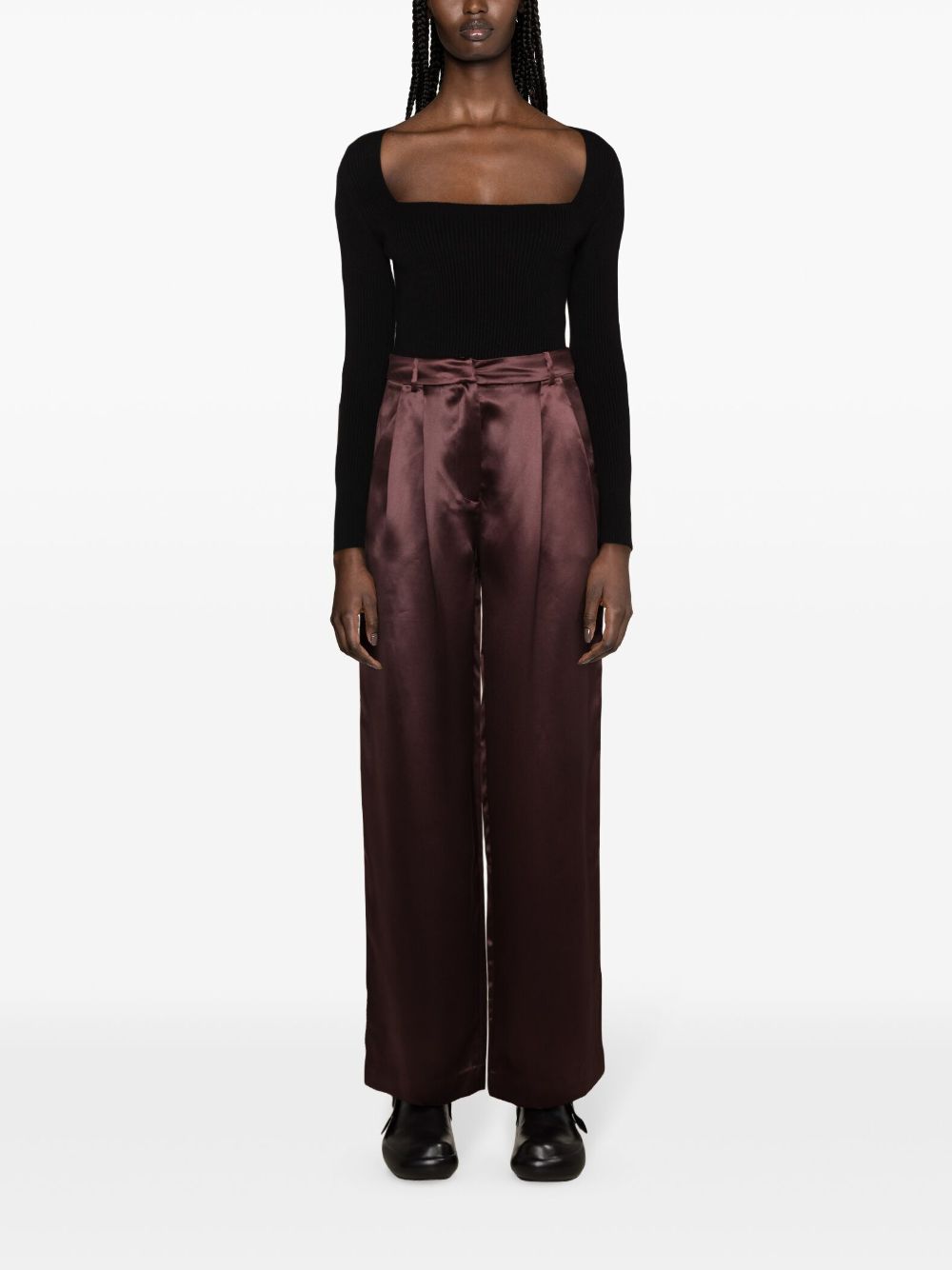 Loulou Studio Vione silk-blend trousers - Paars