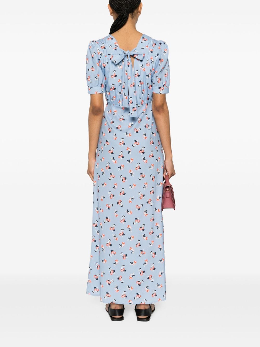 P.A.R.O.S.H. Maxi-jurk met bloemenprint - Blauw
