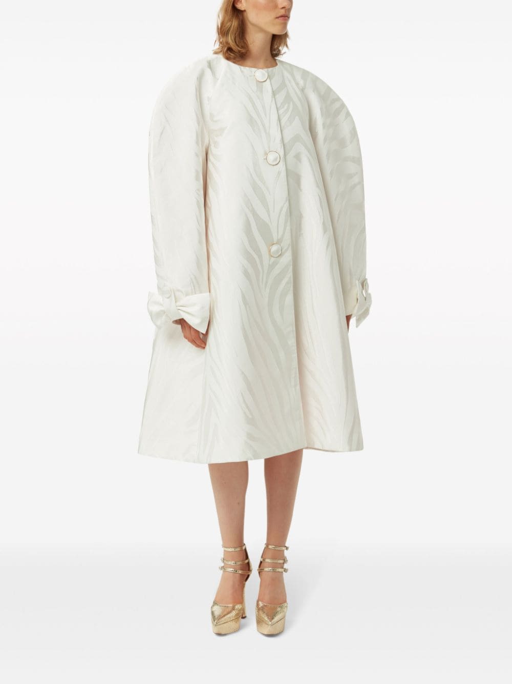 Nina Ricci Opera jacquard cocoon coat - Wit