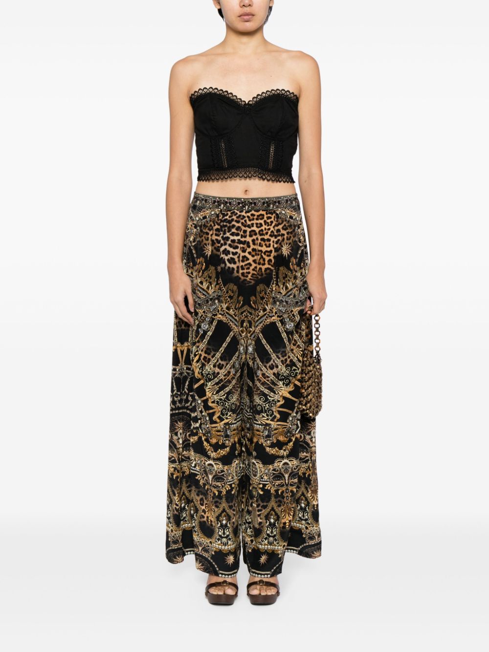 Camilla leopard-print wide-leg trousers - Veelkleurig